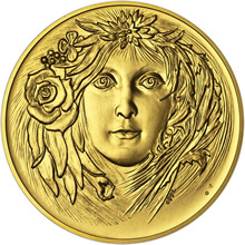 Náhled Averzní strany - Zlatá investiční medaile -  motiv z bankovky 500 Kč - 1 Kg