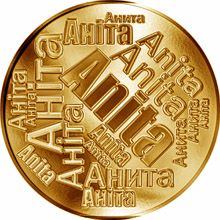 Česká jména - Anita - velká zlatá medaile 1 Oz