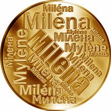 Česká jména - Milena - velká zlatá medaile 1 Oz