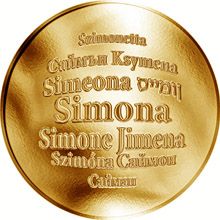 Česká jména - Simona - velká zlatá medaile 1 Oz