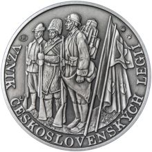 Založení československých legií - 100. výročí stříbro patina